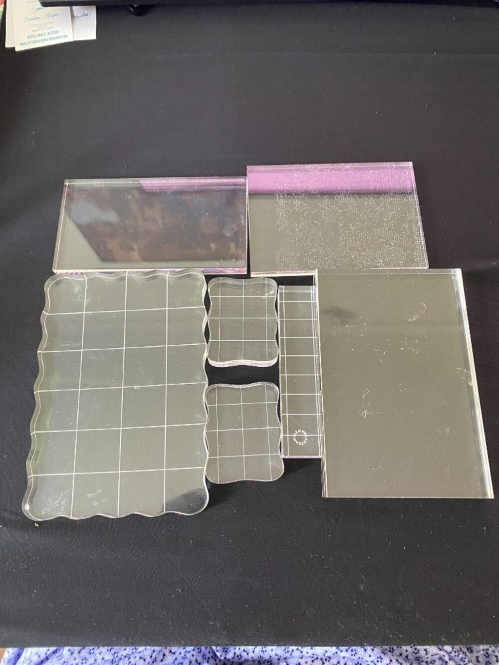 7 CLEAR SEE THRU DIFFERENT SIZES STAMPING BLOCKS